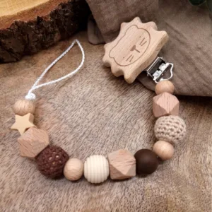Schnullerkette Braun/Beige